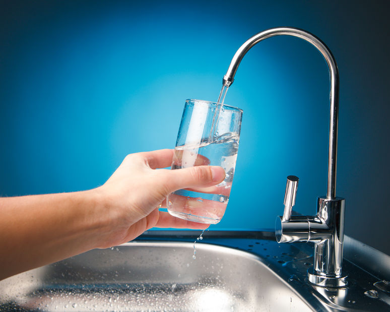 Glass of water from kitchen tap