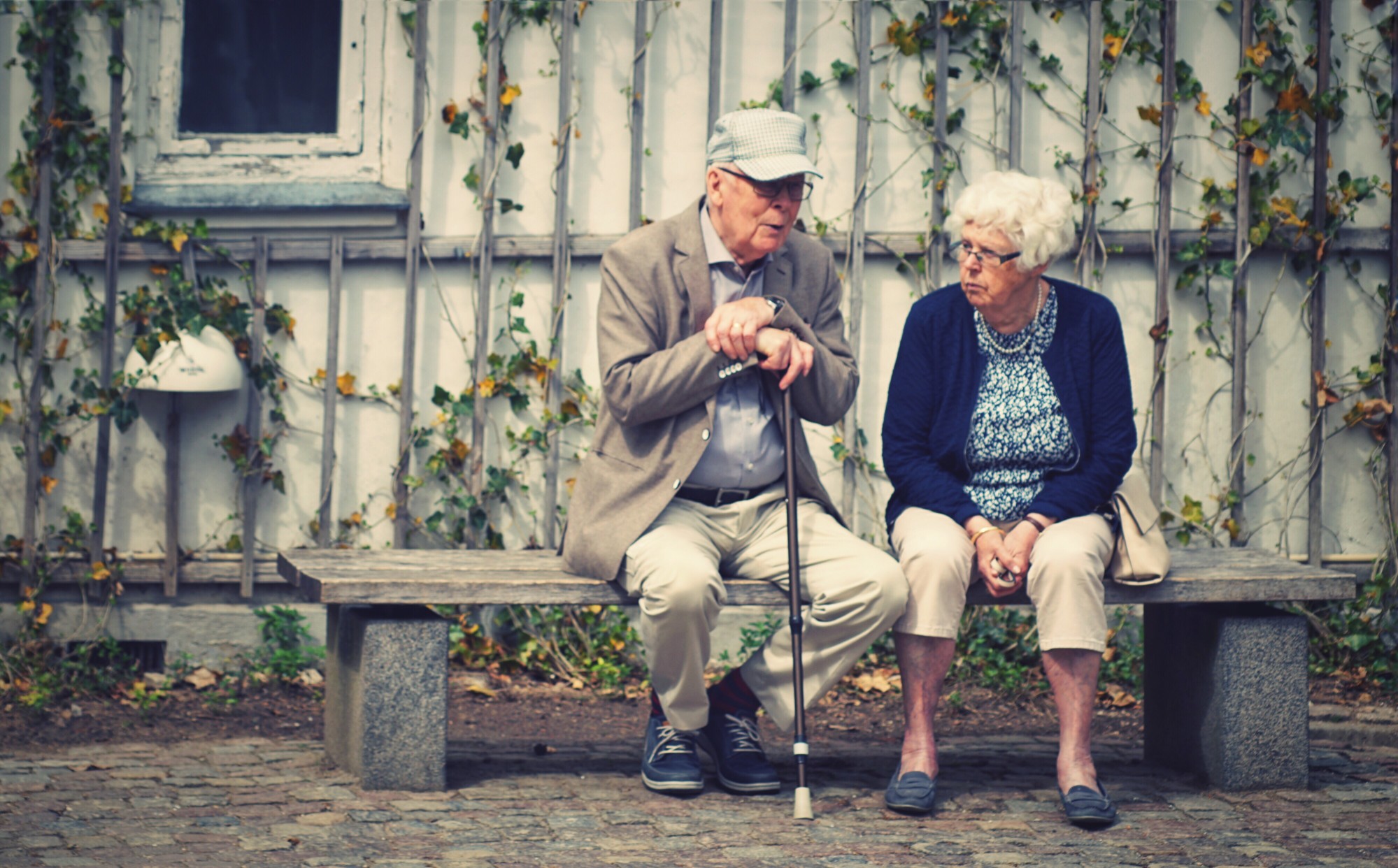 Seniors sitting outside