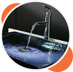 A faucet running